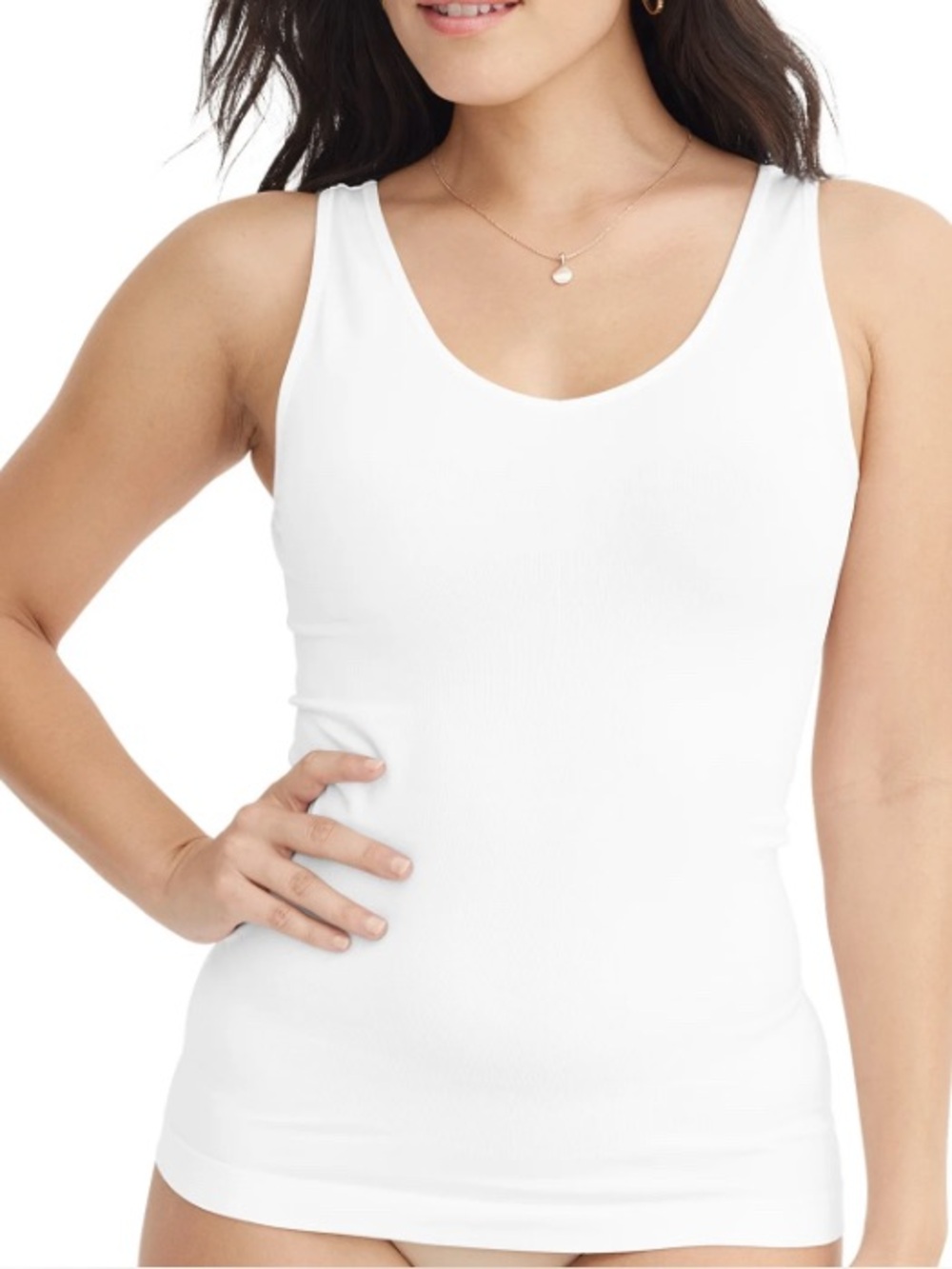 Jockey Essentials Women’s Slimming Tank – Size M – White | New, Open Package